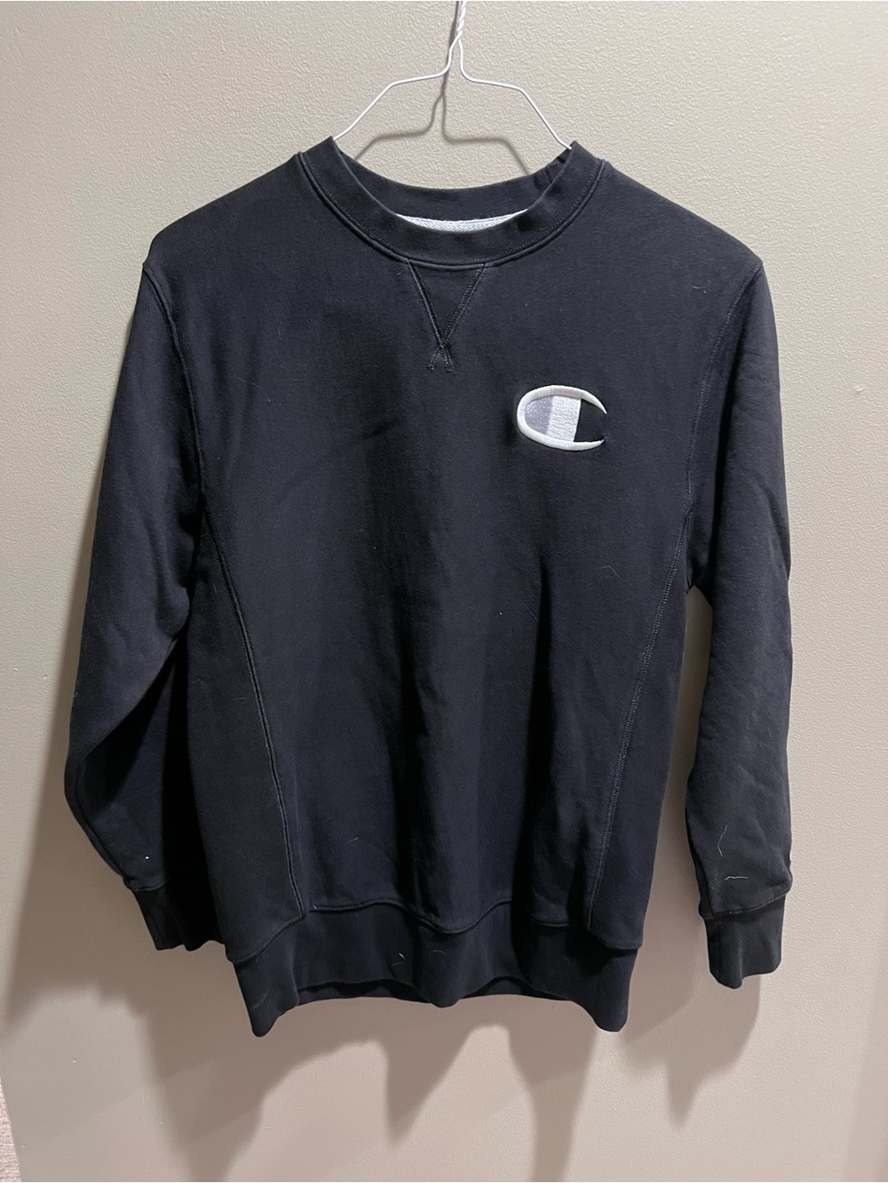 Champion Black Crewneck Sweatshirt with White Logo